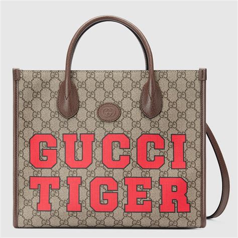 gucci tiger gg small tote bag|gucci shoulder tote bags.